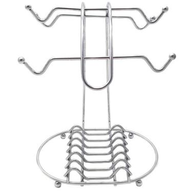 Imagem de Suporte Porta Xícaras e Pires Café Chá Organizador Armário - MS Aramad