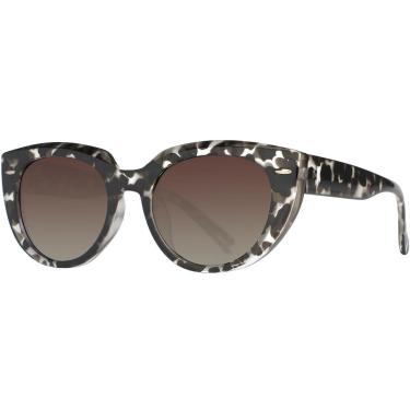 Imagem de Óculos de Sol Feminino Formato Gatinho Redondo Lente Marrom Armação Oncinha Polarizado UV400 6383-Feminino