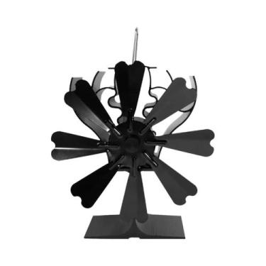 Imagem de Ventilador De Fogão Ecológico Preto Silencioso Com 6 Lâminas Para Dist