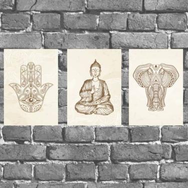 Imagem de Kit 3 Placas Decorativas Cantinho Zen 18x27cm