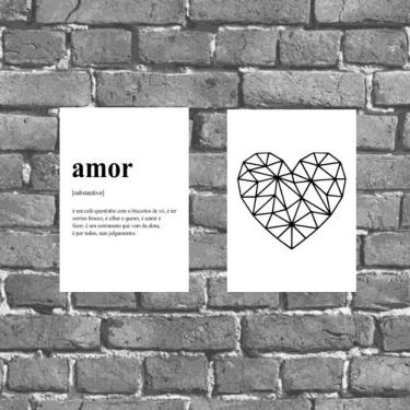 Imagem de Kit 2 Placas Decorativas Amor Significado 18x27cm