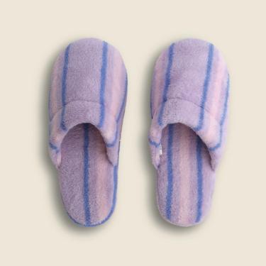 Imagem de Pantufa Lines Microfibra Lilás 39x40 - A\CASA