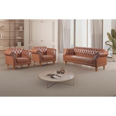 Imagem de Conjunto Sofá e Poltronas Chesterfield Duque