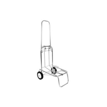 Imagem de Carrinho Mão Dobrável Carga 100kg Transporte Bagagem Produto Feira Com