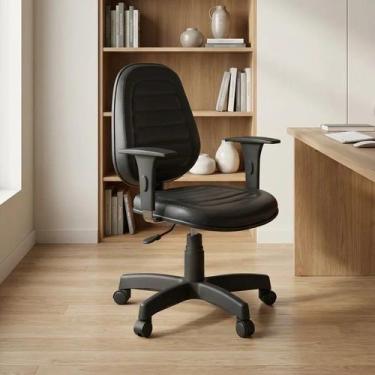 Imagem de Cadeira de Escritório Ergonômica Giratória e Regulável com Braços NR17