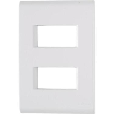 Imagem de Kit 3 Placa 2 Postos Afastados 4x2 Tramontina Liz Branca