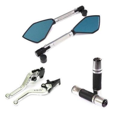 Imagem de Kit Manete Manopla Retrovisor Cb250 Twister Cb300 Titan Fan - NoBrand,