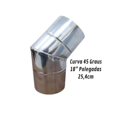 Imagem de Curva 45 Para Chaminé Duto 10 Polegadas Inox 430 Brilhant - INOX LAURI