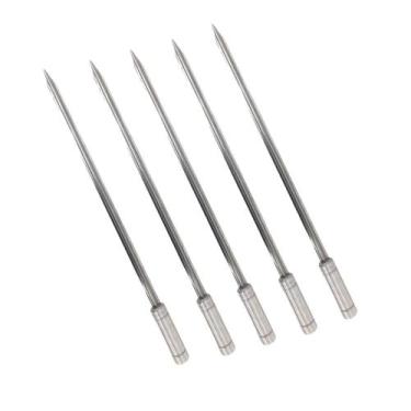 Imagem de 5x Espeto Espada Inox 50cm Cabo Revestido Alumínio Churrasc - INOX LAU