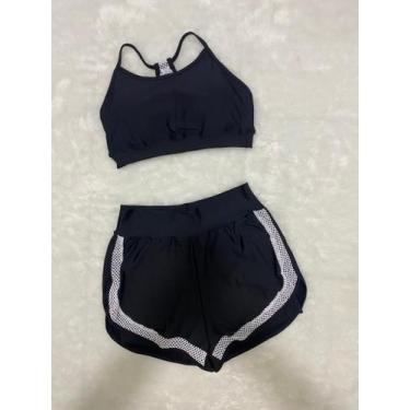Imagem de Conjunto Academia Feminino Fitness Short duplo e Top c/ bojo - PIJAMAS
