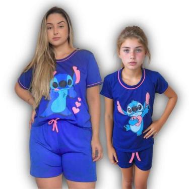 Imagem de Kit Pijama Mãe e Filha Conjunto Manga Curta e Short Stitch - PIJAMAS V