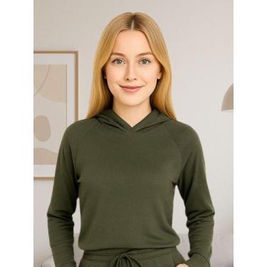 Imagem de Blusa de Inverno Manga Longa Casaco Canelado Feminino Comfy - c6 ESTHE