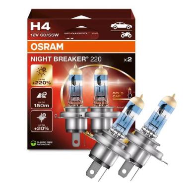 Imagem de Lâmpada Automotiva h4 Osram Night Breaker 220 12V 60/55W Farol Até 220