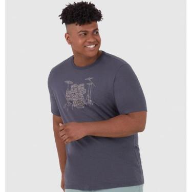 Imagem de Camiseta Masculina Manga Curta Plus Size Malwee Ref. 106397, Cinza, G1