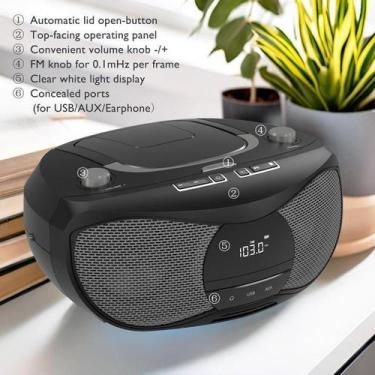 Imagem de Boombox Cd Player Bluethooth Radio Fm Portatil 220 Volts - Lompoo