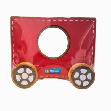 Imagem de Brinquedo Carrinho Geometrico 06 Carro Geométrico Com Rodas - Maninho 