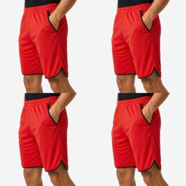 Imagem de Kit 4 Shorts Bermuda Masculina Dry Fit Esportiva Leve com Bolsos Acade