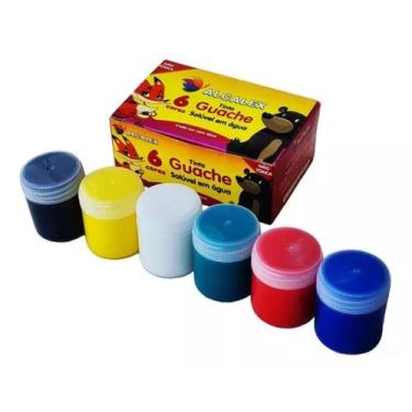 Imagem de Tinta Têmpera Guache Alcalex 6 Cores 15ml