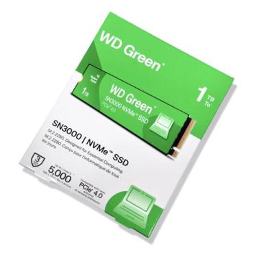 Imagem de Hd Ssd Western Digital Sn3000 Nvme Pcie 4.0 M2 1tb Wd Green Preto