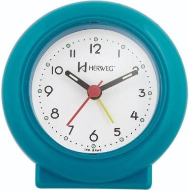 Imagem de Relogio despertador herweg 2611-267 turquesa pantone, AZUL TURQUESA