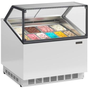 Imagem de Expositor de Sorvete de Massa Vertical Gelopar GESG12IN 12 Cubas Inox Branco 220V