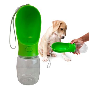 Imagem de Garrafa Bebedouro Portátil para Pets AB Mídia SU-COP Cães e Gatos Verde Escuro 350ML