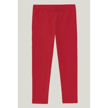 Imagem de Calça Legging Infantil Menina em Cotton Conforto - Malwee Kids, Vermel