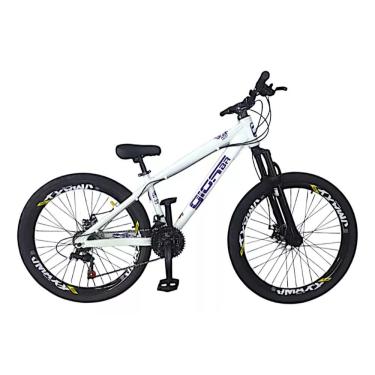 Imagem de Bicicleta Mountain Bike Gios 4TRIX FRX-EVO Aro 26 Alumínio 21 Velocidades Freio a Disco Branco Roxo