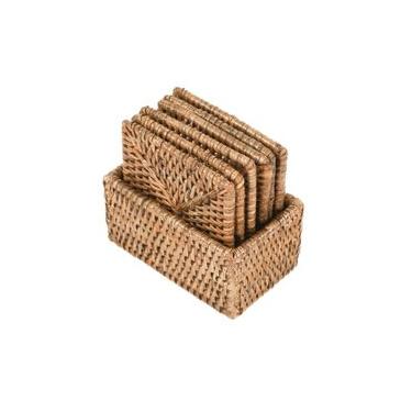 Imagem de Porta Copo Paya Quadrado Em Rattan 6 Peças - Natural Home