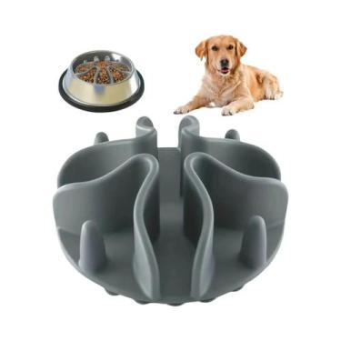 Imagem de Tigela De Silicone Macio Para Cães Com Comedouro Lento E Quebra-Cabeça