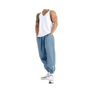 Imagem de Calças Esportivas Casuais Masculinas Estilo Coreano Para Fitness, Basq