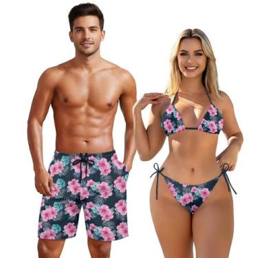 Imagem de Conjunto de Roupas de Banho JOAIFO - Sunga Masculina e Biquíni Feminin
