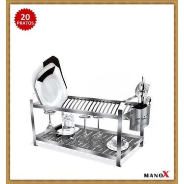 Imagem de Escorredor De Louças 20 Pratos Aço Inox Mak-inox