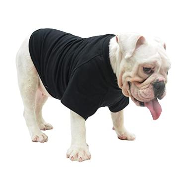 Imagem de Camiseta Lovelonglong Bulldog Clothes Dog Clothing Blank para buldogue francês inglês buldogue americano pit bull pugs 100% algodão cuidados com a pele preto B-M