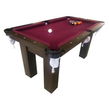 Imagem de Mesa de Sinuca Snooker Bilhar Engers 0,90 x 1,60 Base de Pedra Tecido Tabaco Beterraba-Unissex