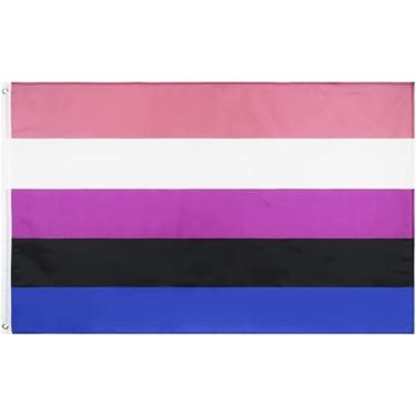 Imagem de KEAIDO Genderfluid Bandeira Orgulho Progress 9 x 1,5 m Orgulho Mês Desfile LGBTQIA Faixa de parede para pendurar ao ar livre, decoração voadora, suprimentos de festa, resistente a UV, cores vivas