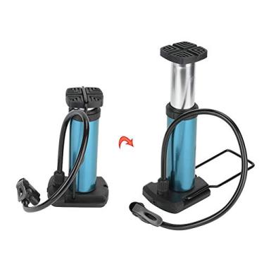 Imagem de Bomba de bicicleta, mini bomba de pé de bicicleta portátil de alta pressão inflador de piso bomba de ar de pneu bomba de pé de bicicleta portátil (azul) ferramentas de hardware de reparo de bicicleta