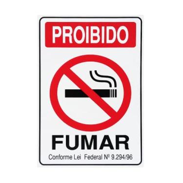 Imagem de Placa Proibido Fumar 20 X 30 Cm