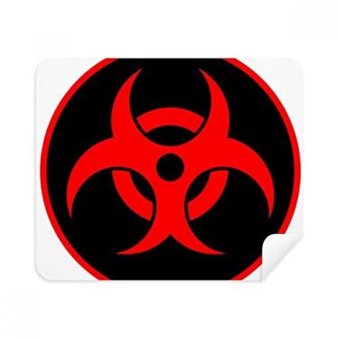 Imagem de Red Dangerous Checal Toxic Radiation Symbol Pano de limpeza Limpador de tela 2 peças Tecido de camurça