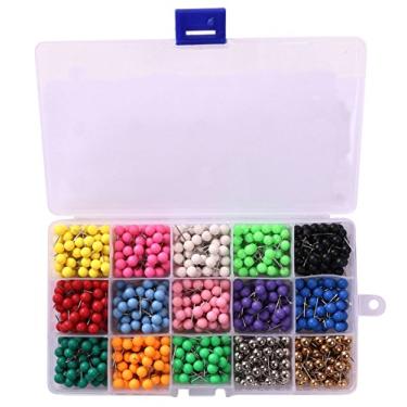 Imagem de Tupalizy – Pequeno mapa decorativo colorido de 1/4 polegada para artesanato, cabeça redonda, de plástico, pinos de empurrar para quadro de avisos e uso em home office, 15 cores sortidas, cada cor 50 peças, 750 peças, Mixed Color