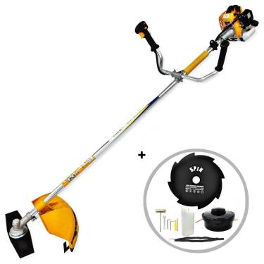 Imagem de KIT Roçadeira Semiprofissional Vulcan VR260H 2T 26CC 0,9HP à Gasolina Lâmina 2 Pontas + Faca 8 Pontas Furo 25mm Tamanho 200mm Espessura 1,5mm