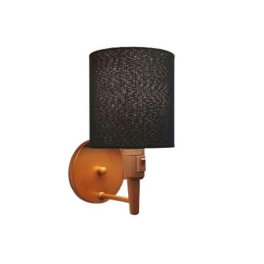 Imagem de Arandela Cilíndrica Cobre Liga Desliga Cúpula Preto Bivolt