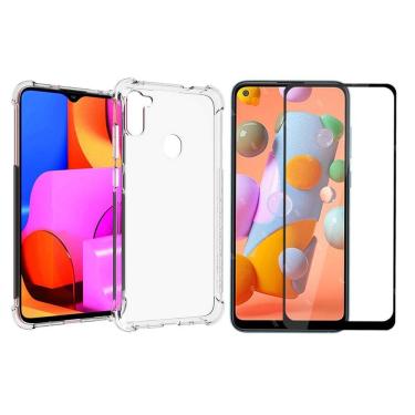 Imagem de Capinha Silicone Antichoque e Película Vidro 3D Samsung A11