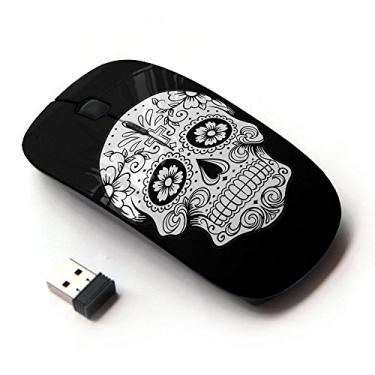 Imagem de Mouse sem fio ergonômico Graphic4You Mexican Sugar Skull (preto) com nano receptor