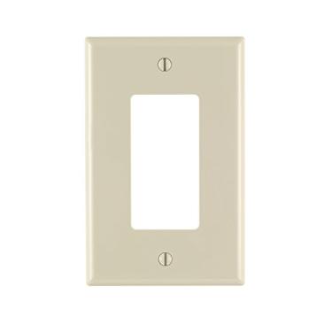 Imagem de Leviton PJ26-TM 1-Gang 1-Decora Midway Nylon Wallplate (pacote com 10), amêndoa clara