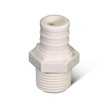 Imagem de Supply Giant Adaptador de liga de poliéster branca sem chumbo QQNB3412 com conexões NPT rosqueadas Pex para macho, 3/4 x 1/2