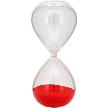 Imagem de AMPULHETA 24x10x10cm VIDRO TRANSP AREIA VERMELHA