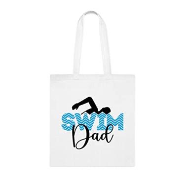 Imagem de Bolsa Tote Dad Swim Dad, para nadar, presente para pais de natação, bolsa de ombro para pais de natação, bolsas reutilizáveis para pais de natação, presente