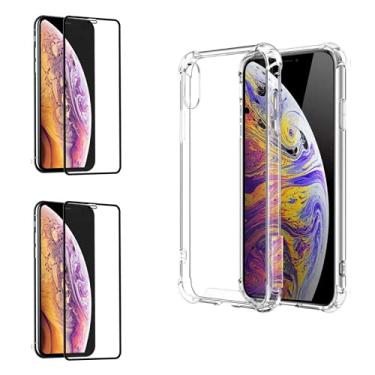 Imagem de Kit Capinha Antishock + 2X Película 3D Cobre Tudo Compatível iPhone XS Max
