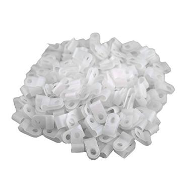 Imagem de Cabo de fixação XLX 200 pçs de nylon branco tipo R para tubo de arame de diâmetro de 3,2 mm (fixador de clipe de fio de plástico)